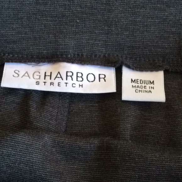 SagHarbor NWOT Business Skirt Color Block  Slim Stretchy Black Dark Gray - Picture 4 of 5